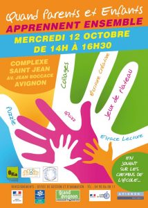 OGA Avignon Affiche Parents Enfants Apprennent ensemble mercredi 12 octobre 2016